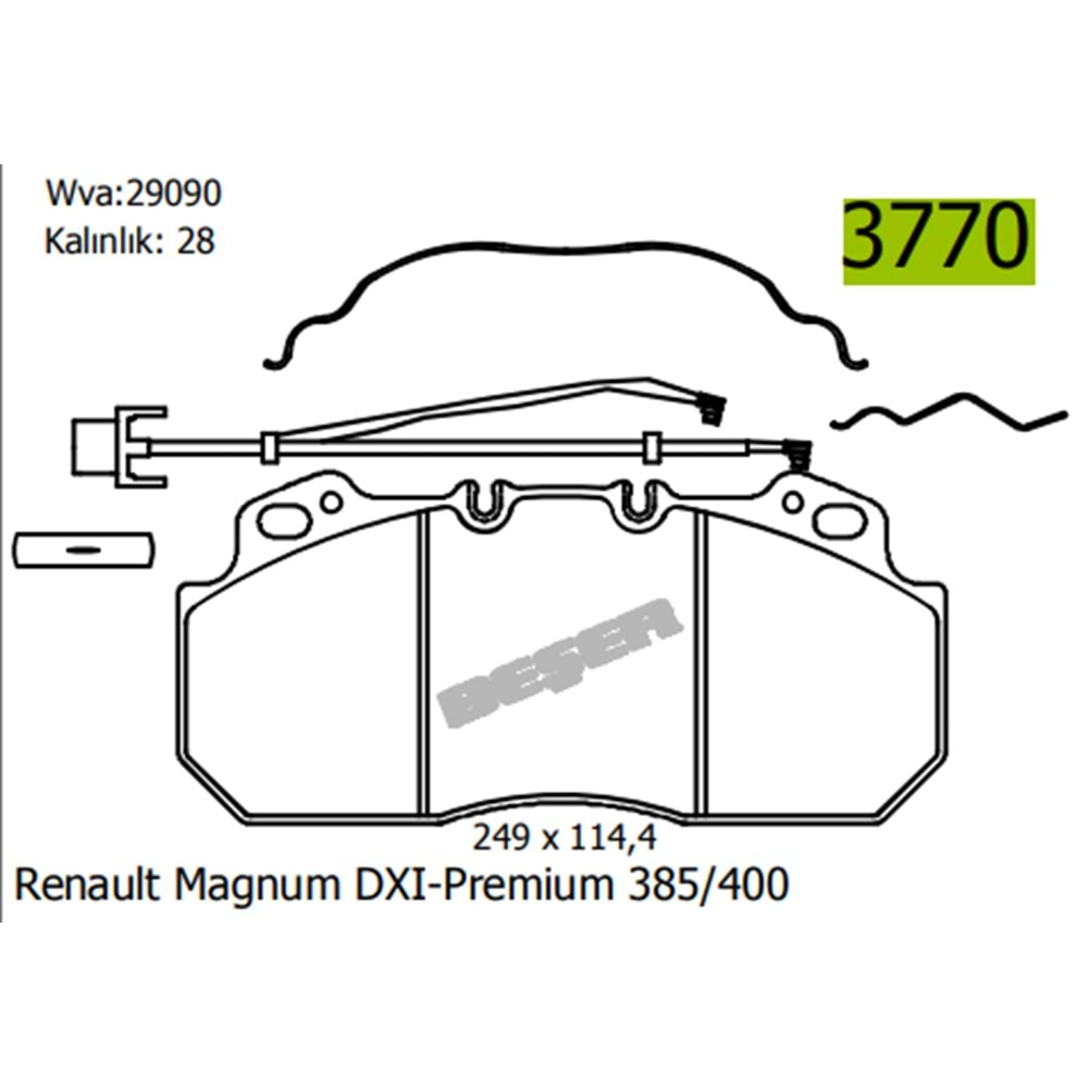 DİSK BALATA TAKIMI RENAULT MAGNUM DXI PREMİUM 385/400 FİŞLİ