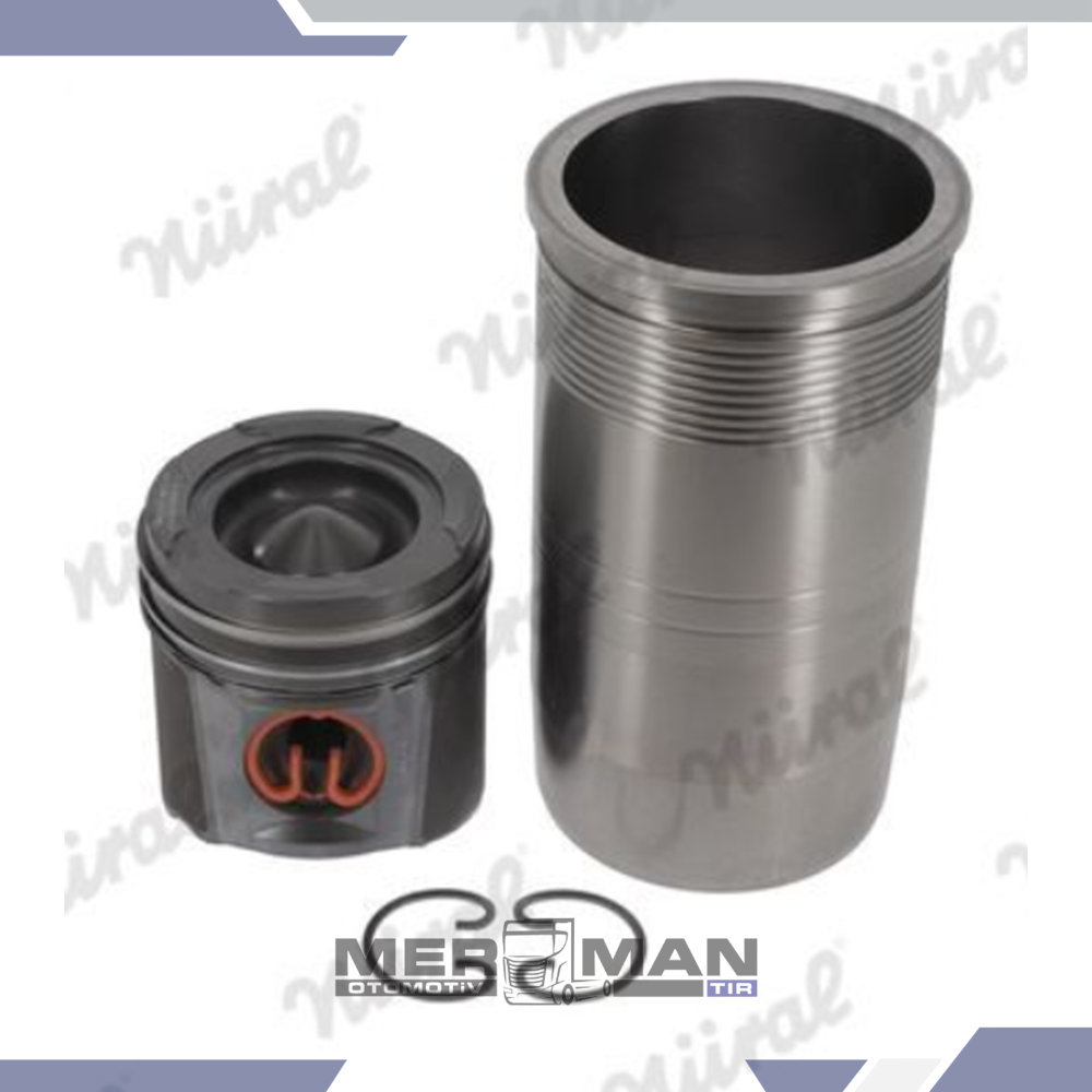 PİSTON SEKMANLI SET AXOR OM457 1840/3240/4140 128mm EURO-5 GÖMLEKLİ -0,30mm KISA