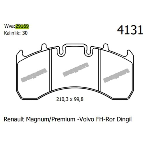 DİSK BALATA TAKIMI VOLVO/RENAULT MAGNUM/PREMİUM/ROR DİNGİL