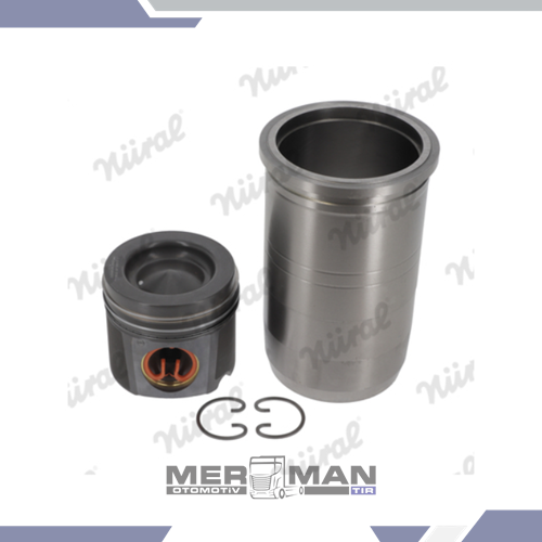 PİSTON SEKMAN GÖMLEK SETİ ACTROS OM501/502 EURO-4/5 GÖMLEK LASTİKLİ STD 130mm