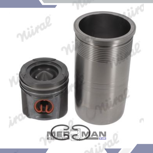 PİSTON SEKMANLI SET AXOR OM457 1840/3240/4140 128mm EURO-5 GÖMLEKLİ -0,30mm KISA