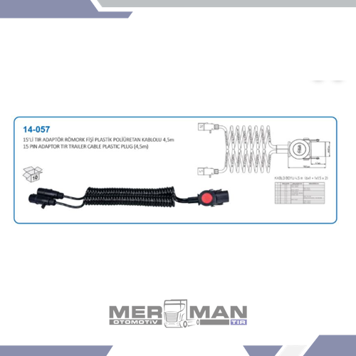 DORSE ELEKTİRİK ADAPTÖR KABLO 15PİN 24V 4,50m ÇATAL